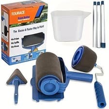 Image of Paint Runner Pro Roller 8Pcs Brush Set Room Painting Wall Handle Decorating Home