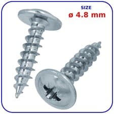 Image of 4.8mm (No. 10) Self Tapping Screws Flange Head Pozi Flanged Tappers Wood Screw