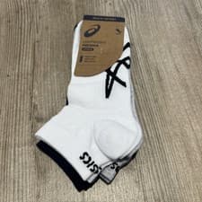Image of Asics Ankle Socks unisex Size 8.5-11 White Navy Grey 3 Pack Brand New free post