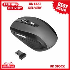 Image of BLACK WIRELESS CORDLESS 2.4ghZ MOUSE USB DONGLE OPTICAL SCROLL FOR PC LAPTOP MAC