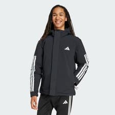 Image of adidas Mens Climawarm Hooded Jacket XL Black Insulated 3‑Stripe JY8303