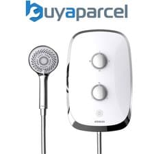 Image of Aqualisa 9.5kw eMotion Arctic White Electric Shower Digital Display + Riser