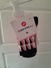 Image of Castelli Cycling Pendio Cycling Socks S/M Black, Pale Pink, White