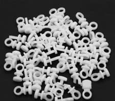Image of 50x Curtain Track Gliders Lubri – Standard White Sliding Hooks for Curtain Rails