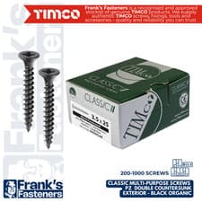 Image of TIMCO Classic Multi-Purpose Screws PZ Double Countersunk Exterior Black Organic
