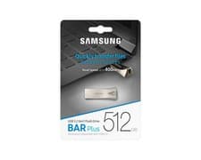 Image of Samsung BAR Plus USB 3.2 Flash Drive, 512 GB, 400 MB/s Read, Silver, UK Seller