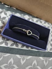 Image of Swarovski Infinity Simple Heart bracelet, Infinity and Heart, Rhodium plated