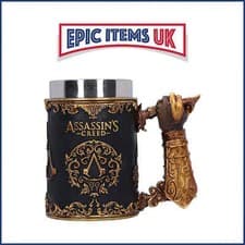 Image of Assassin's Creed Through the Ages Black and Gold Tankard 15.5cm - IN STOCK