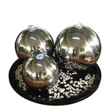 Image of Chennai Stainless Steel Spheres Water Feature Aqua Creations Mains Power W LEDs