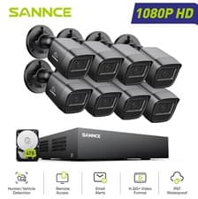 Image of SANNCE 1080P CCTV Camera System 4 8CH 2MP 5IN1 Video DVR Night Vision Security