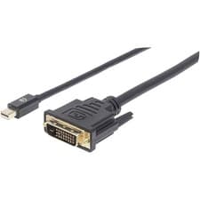 Image of Mini DisplayPort to DVI-D Adapter Cable 1.8 m – 1080p, Gold-Plated (Black)