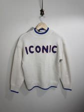 Image of Mint Velvet Cream Iconic Cosy Jumper UK S Relaxed Spell Out Wool Alpaca RRP £99