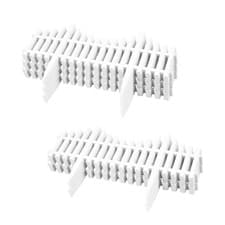 Image of 8-64pc FLEXIBLE WHITE PICKET FENCE GARDEN BORDER EDGING PANELS FOR FLOWER BED