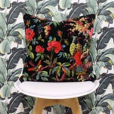 Image of Riva Paoletti Paradise Faux Velvet Cushion Cover 50x50cm Decorative Sofa Pillow