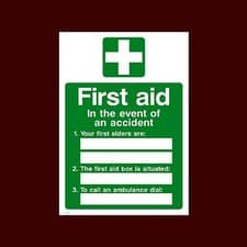 Image of First Aid In Event Plastic Sign, Metal, Foamex, Sticker  A6, A5, A4 (MISC153)