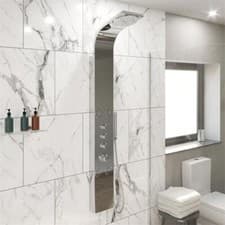 Image of Thermostatic Shower Tower Panel & Handset & 4 Body Jets Polished Chrome