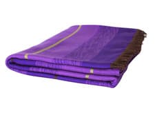 Image of Moroccan Throw Bedspread Sofa Cover Purple Cotton Wool Sabra Silk 270x170cm