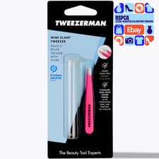 Image of New TweezerMan Pro Mini Slant Tweezer Neon Pretty In Pink Tweezers RRP £14