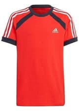 Image of Boys Adidas Red Comfort Colorblock Tshirt - Age 9-10