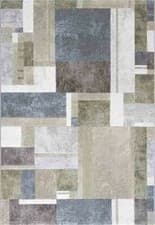 Image of Abstract Green Blue Multi Colour Contemporary Modern Quality Area Rugs Runners