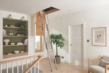 Image of 3.12m Aluminium Loft Ladder Extendable 3 Section Anti Slip DIY Access