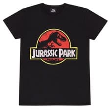 Image of Official Jurassic Park T-Shirt Classic Logo Front & Back Print Fan Apparel Gift
