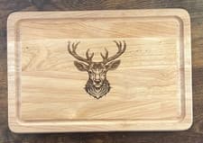 Image of Personalised Laser Engraved Stag Chopping/Cheese/Serving Board. Any Text