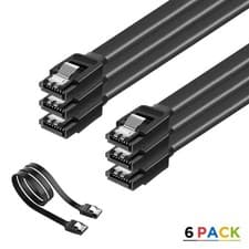Image of New SATA Cable III 6Gbps Straight HDD SDD Data Cable with Locking Latch 15 in 6P