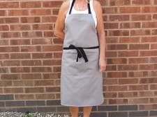 Image of Bib Front Top Quality Bar Apron in Grey Poly / Cotton