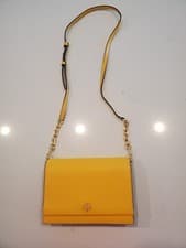 Image of NWOT Tory Burch Georgia Pebbled Leather Combo Crossbody in Cassia/Yellow