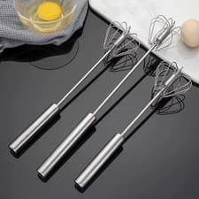 Image of Semi-Automatic Egg Whisk Hand Push Egg Beater Stainless Steel Blender Mixer new