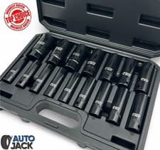 Image of Deep Impact Socket Set 16pc Metric 1/2in Drive 10–32mm CrV 6 Point Phosphate