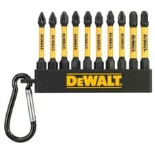 Image of Dewalt Screwdriver Bit Set x10 Impact Driver 50mm PZ + PH Key Ring DT7274-QZ