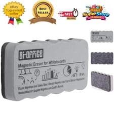 Image of Professional Quality Lightweight Magnetic Grey Eraser for Whiteboards, 105x55mm