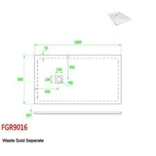 Image of Stone Resin Shower Tray Slate Effect 30mm Low Profile Wet Room – White or Black