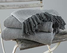 Image of Herringbone Cotton Throws for Sofas Beds Armchair Settee Couch Blanket Throw