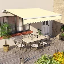 Image of Manual Awning Canopy Outdoor Garden Patio Sun Shade Retractable Shelter 9 Colour
