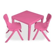 Image of Kids Plastic Table and Chair Set Activity Table for Learning Eating & Drawing