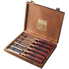Image of Bahco Chisel Set 424P - 6 Wood Chisels, Wooden Case, (Bacho) Chisel Set
