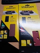 Image of STANLEY 10 PACK SANDING SHEETS 100 GRIT STA31025 AND 5 PACK 150 GRIT STA31106