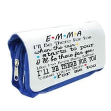 Image of Personalised Friends Pencil case Friend Tv Show Song Blue