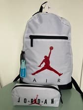 Image of jordan white backpack man woman new genuine original set 2