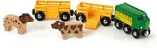 Image of BRIO World Farm Train for Kids Age 3 Years Up - Compatible with all BRIO Railway
