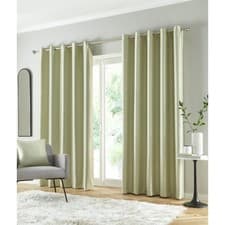 Image of GOODWOOD THERMAL BLOCKOUT CURTAINS EYELET RING TOP READY MADE PAIR WAVE DESIGN