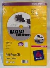 Image of Avery Full Face CD/DVD Opaque Laser Labels 117mm Diameter 2 Per A4 Sheet White