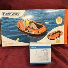 Image of Bestway Kondor 1000 Raft Set & Oars & Grab Rope 80KG & Electric Pump NEW