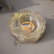 Image of Ashtray Clear Glass Pack of 6 Octagonal Stacking Cigarette Smoking 4.25" 110mm