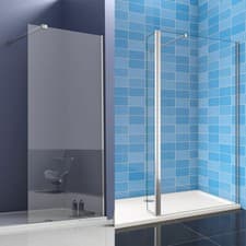Image of Walk In Wet Room Shower Enclosure Cubicle 8mm Easy Clean Glass Bath Screen Panel