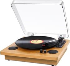 Image of Vinyl Turntable Bluetooth Turntable with Dual Stereo Speaker, Wireless
