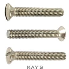 Image of RAISED SLOTTED COUNTERSUNK MACHINE SCREWS BOLTS A2 STAINLESS STEEL M3.5 M4 M5 M6